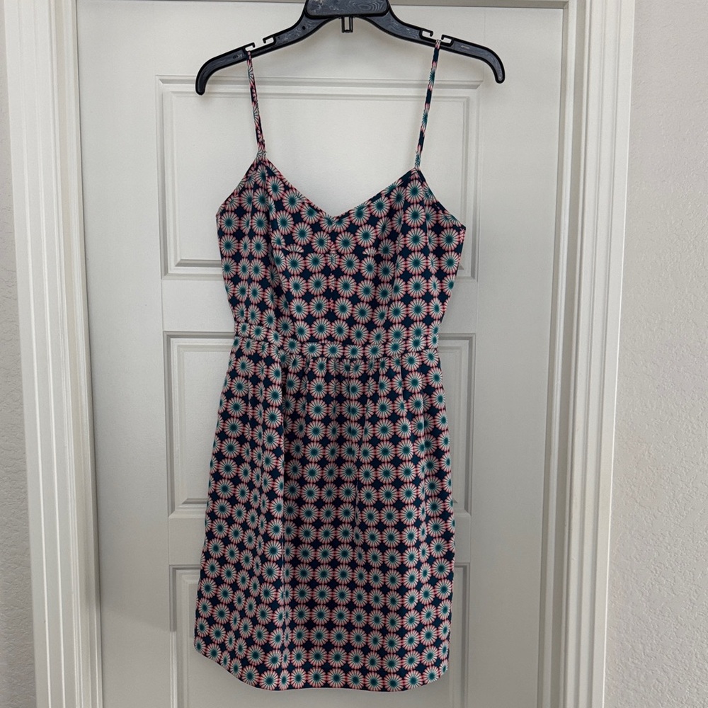 J. Crew Geometric Patterned Mini Dress - Black and Pink